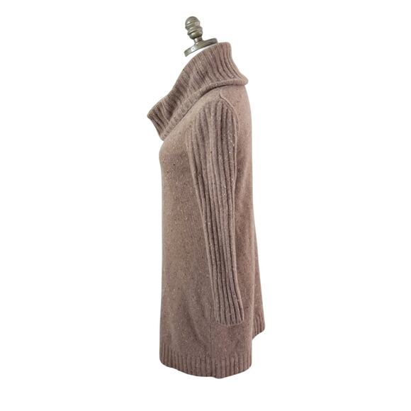 Worth Tan 100% Cashmere Cowl Neck Sweater Dress Women's Size Small Long Sleeve - Picture 3 of 6